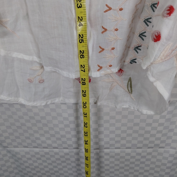 Johnny Was White Floral Embroidered Button Down Shirt - Picture 14 of 14